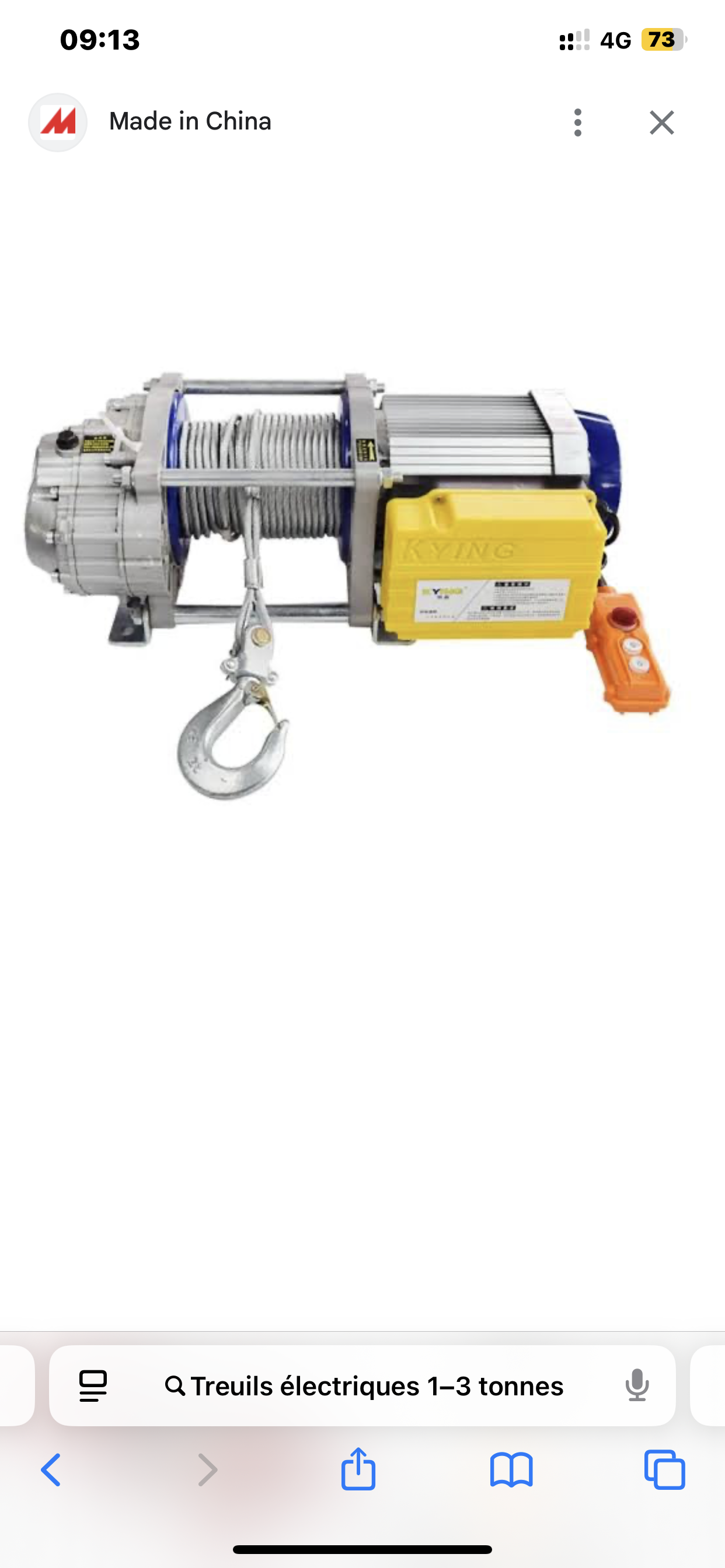 Treuil électrique 1–3 tonnes